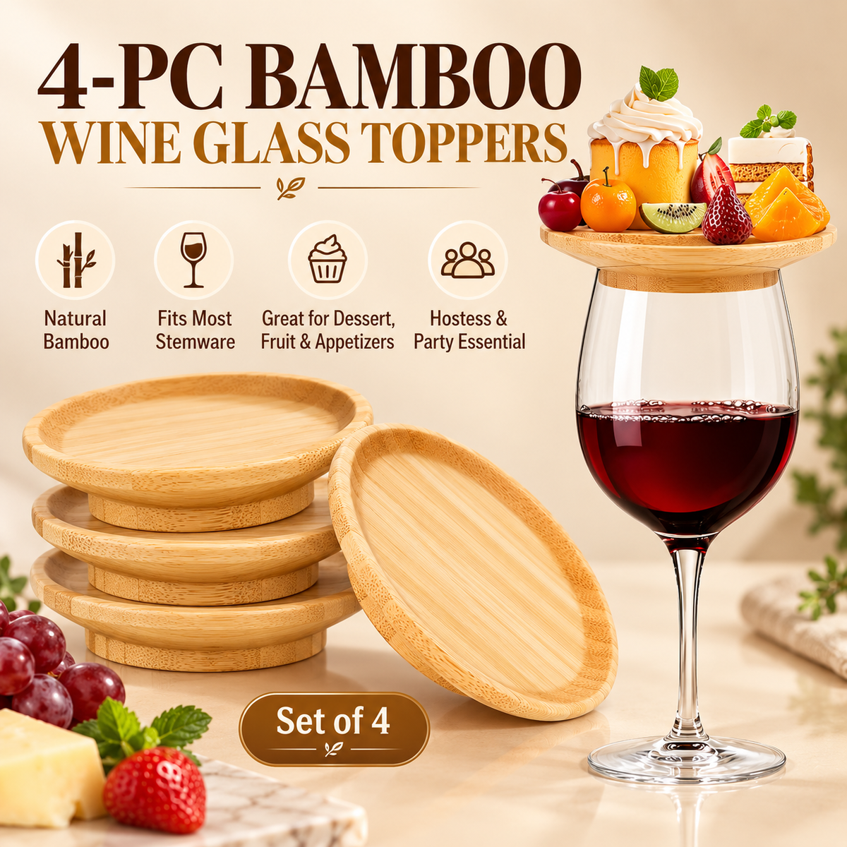 Hostess Wine Glass Charcuterie Toppers gallery image