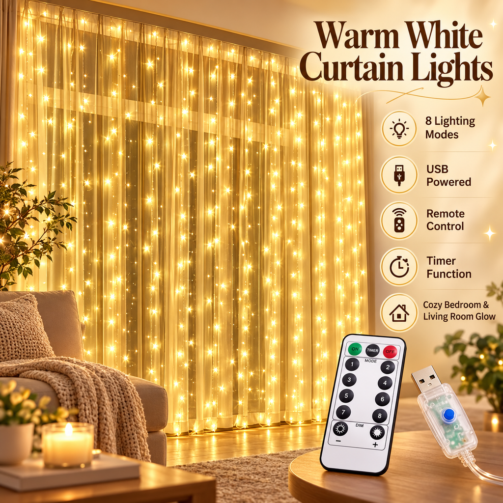 Starlight LED Christmas Curtain Lights gallery image