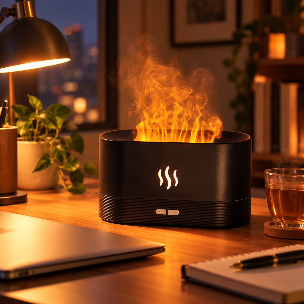 EmberGlow Pro Flame-Effect Aroma Humidifier gallery image