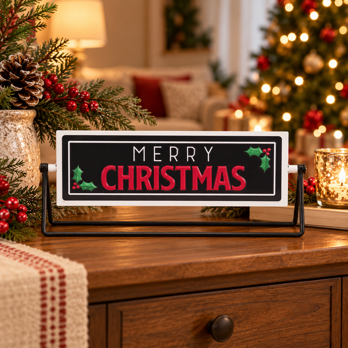 Reversible Vintage Christmas Sign gallery image