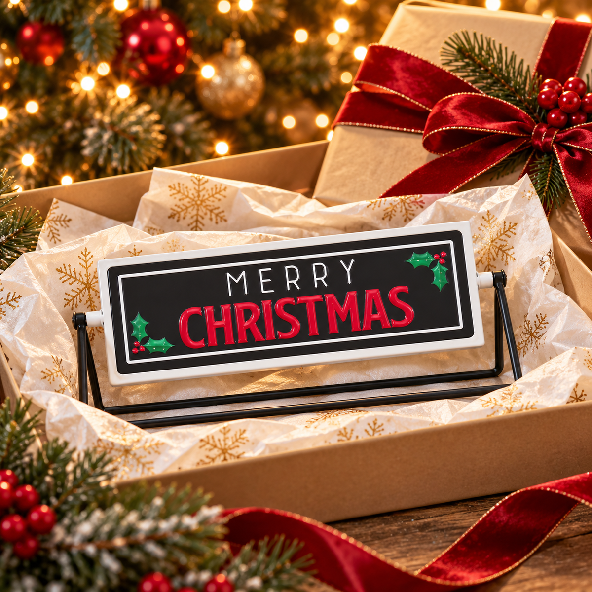 Reversible Vintage Christmas Sign gallery image