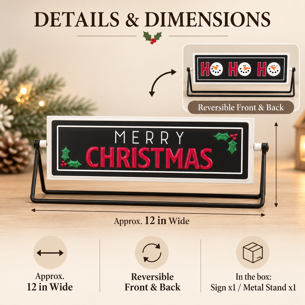 Reversible Vintage Christmas Sign gallery image